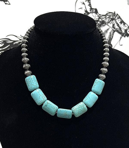 Turquoise Semi Stone Navajo Necklace: Turquoise