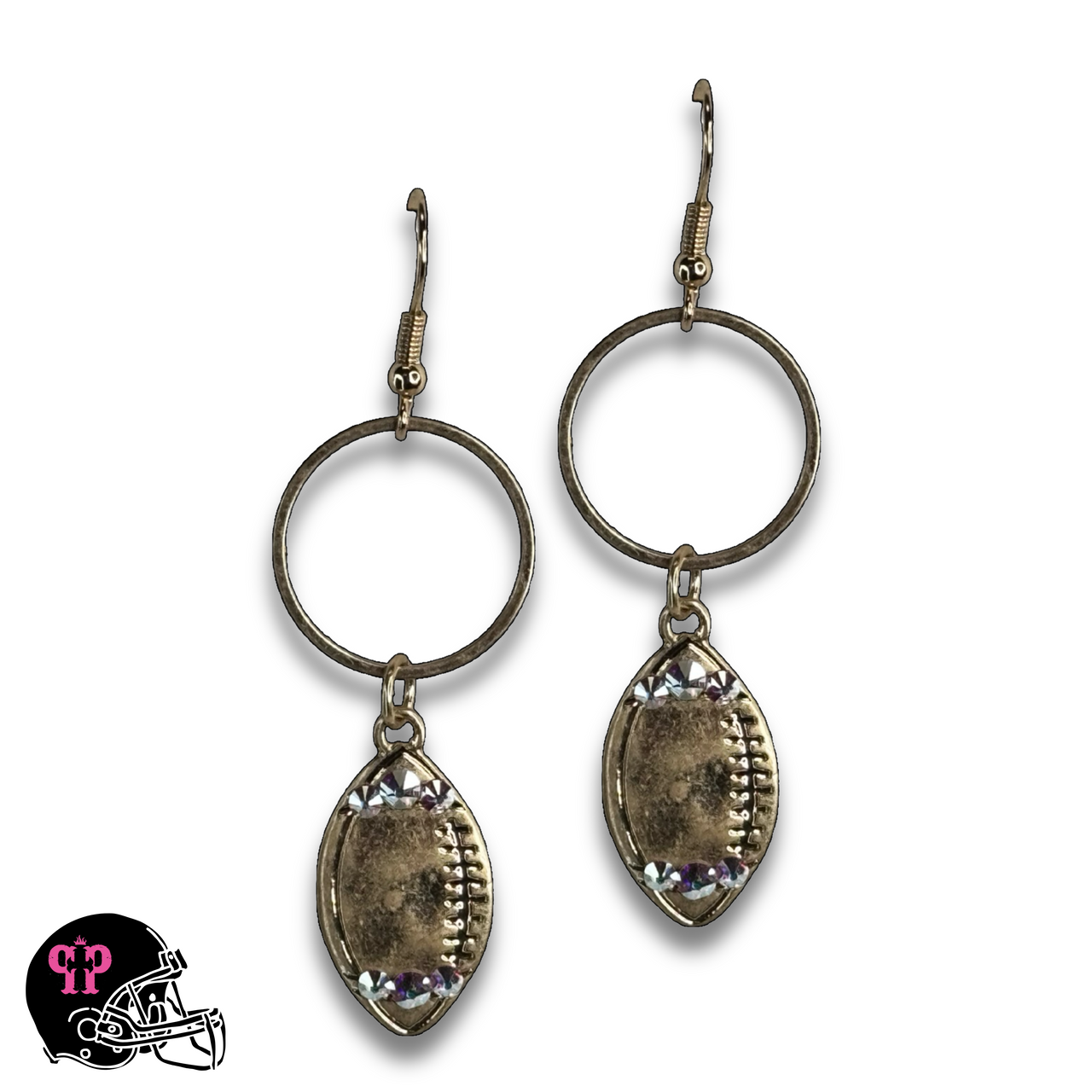 Football earring with Austrian crystals