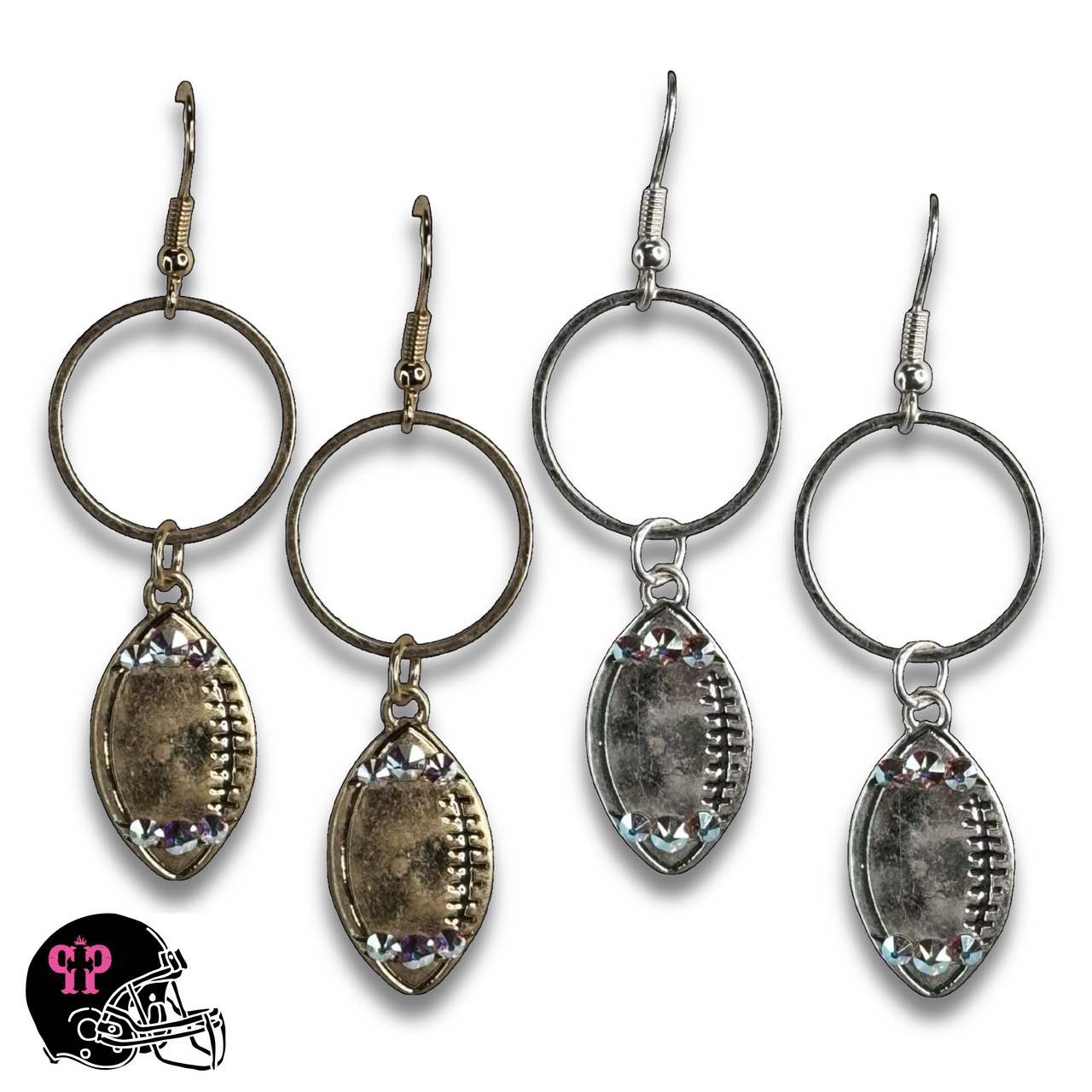Football earring with Austrian crystals