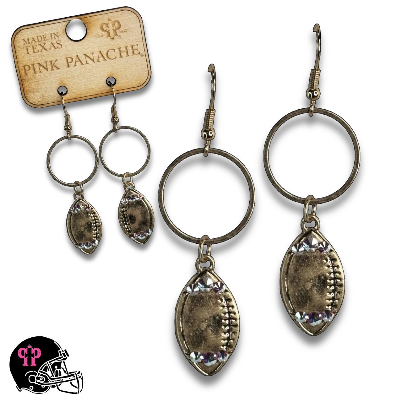 Football earring with Austrian crystals