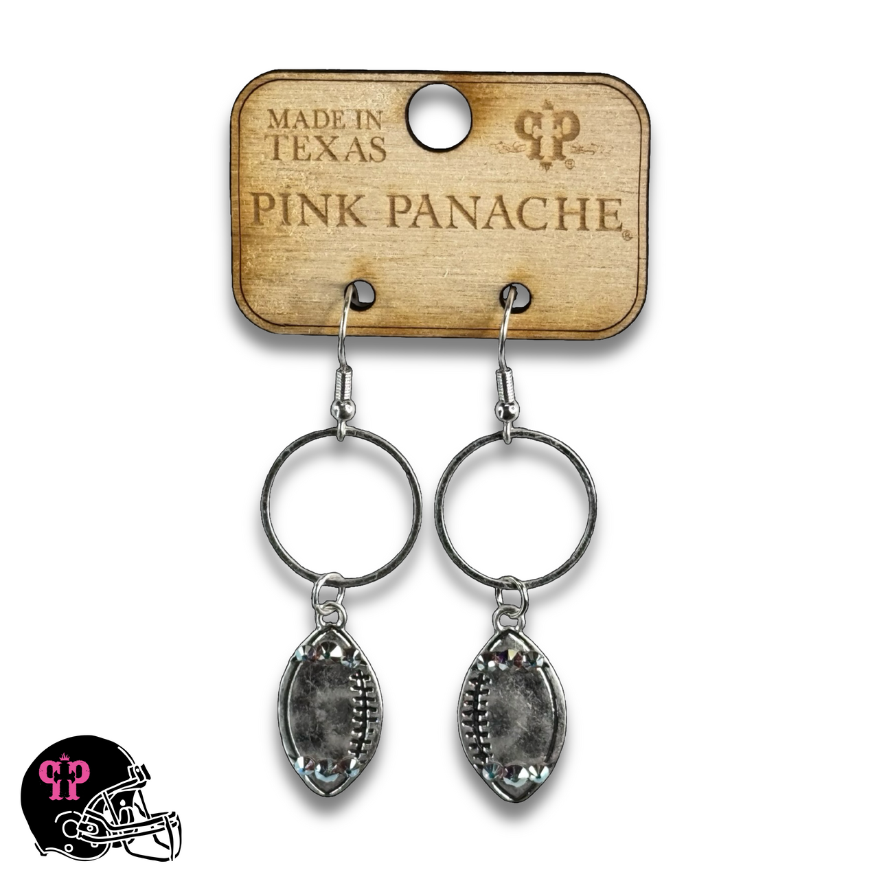 Football earring with Austrian crystals