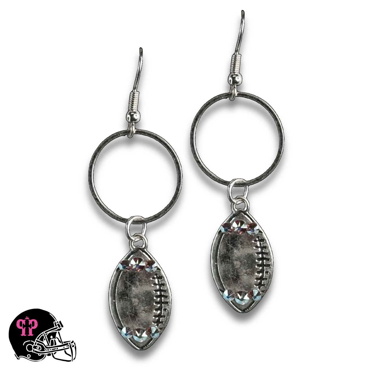 Football earring with Austrian crystals