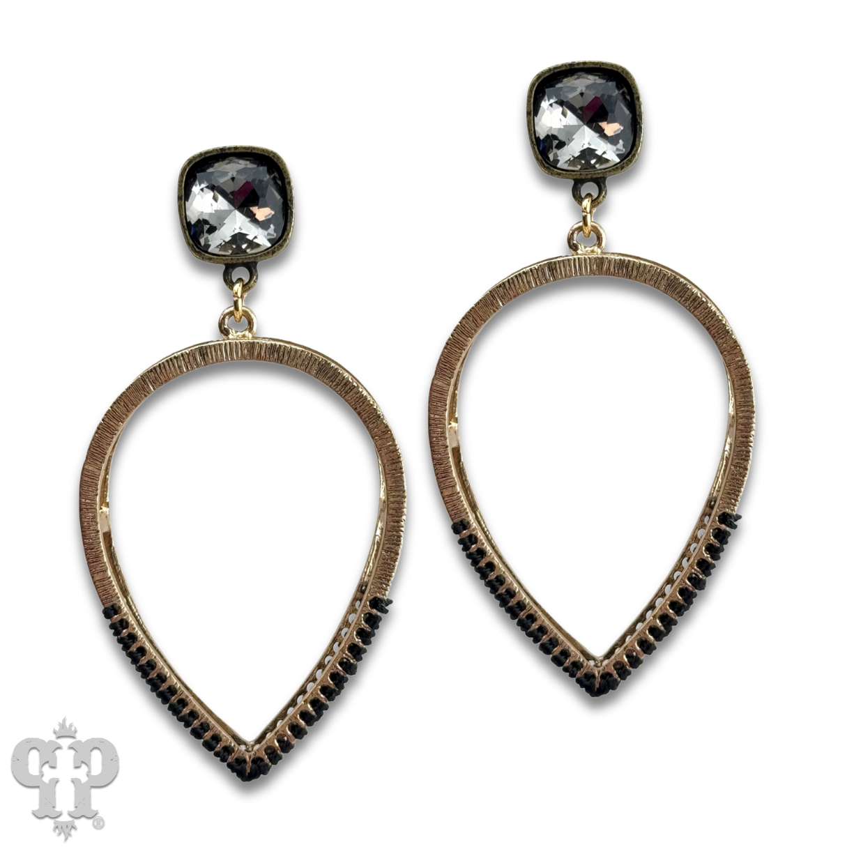 Upside down teardrop earring, Austrian crystal
