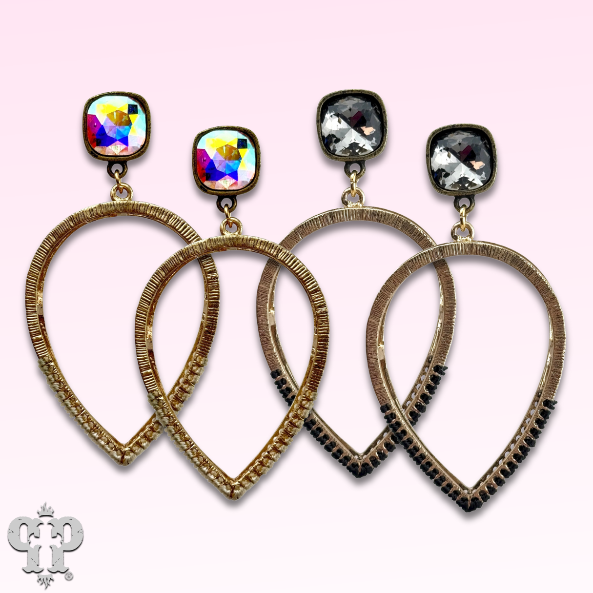 Upside down teardrop earring, Austrian crystal