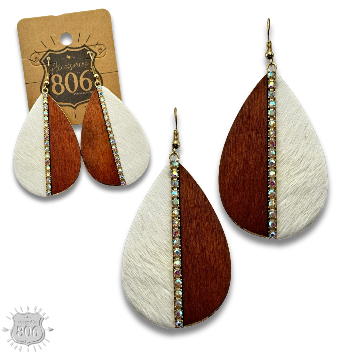 Mixed media teardrop earring