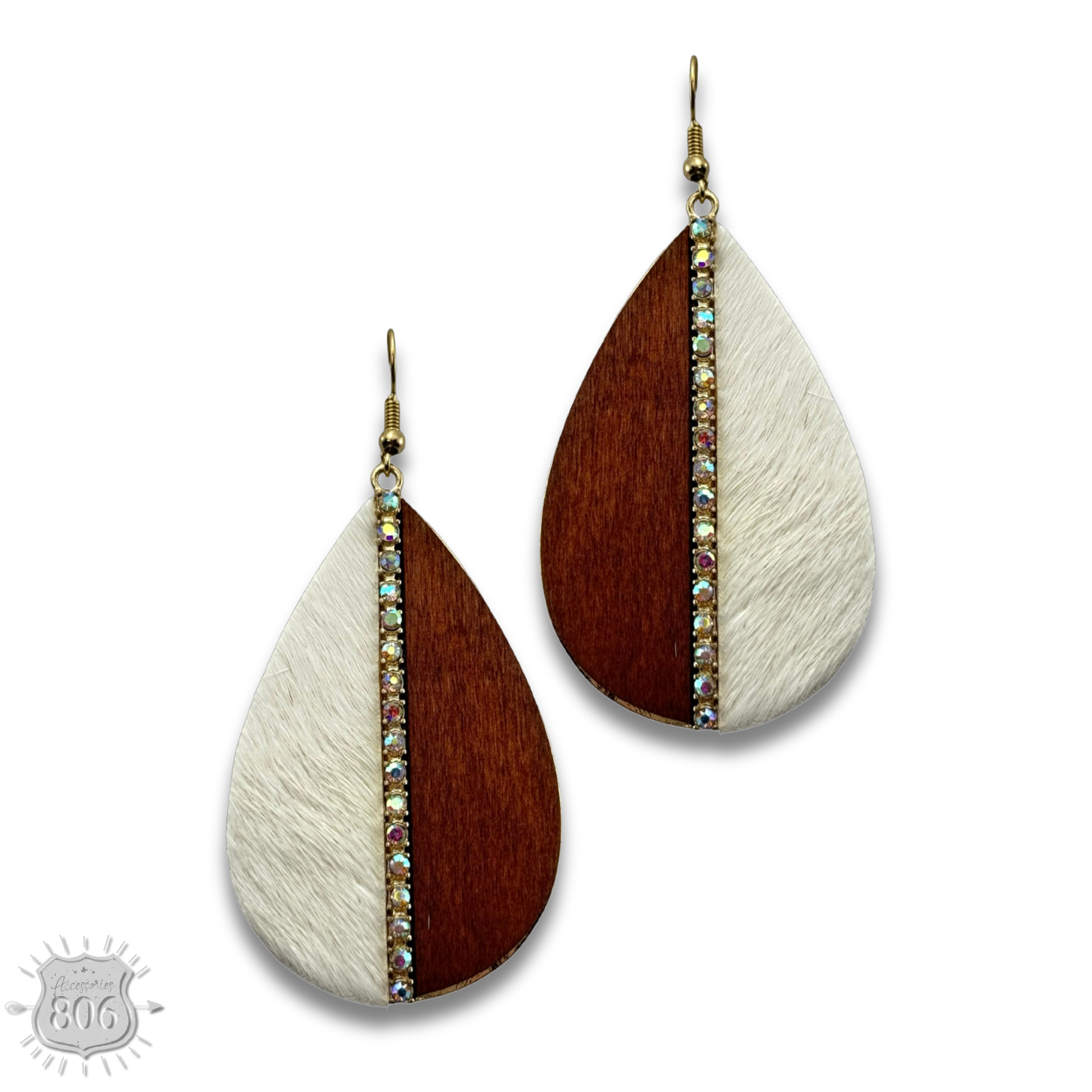 Mixed media teardrop earring