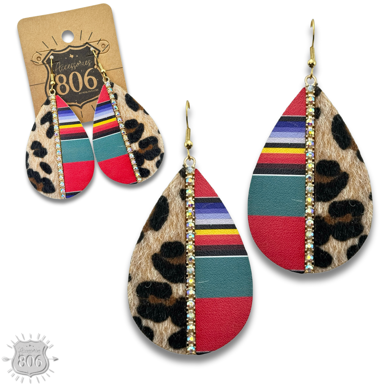 Mixed media teardrop earring