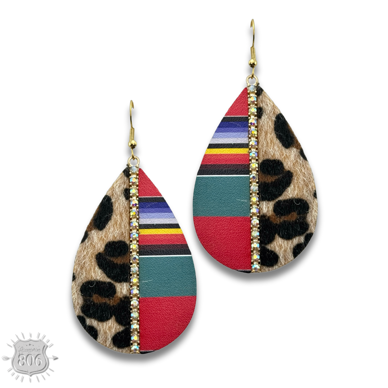 Mixed media teardrop earring