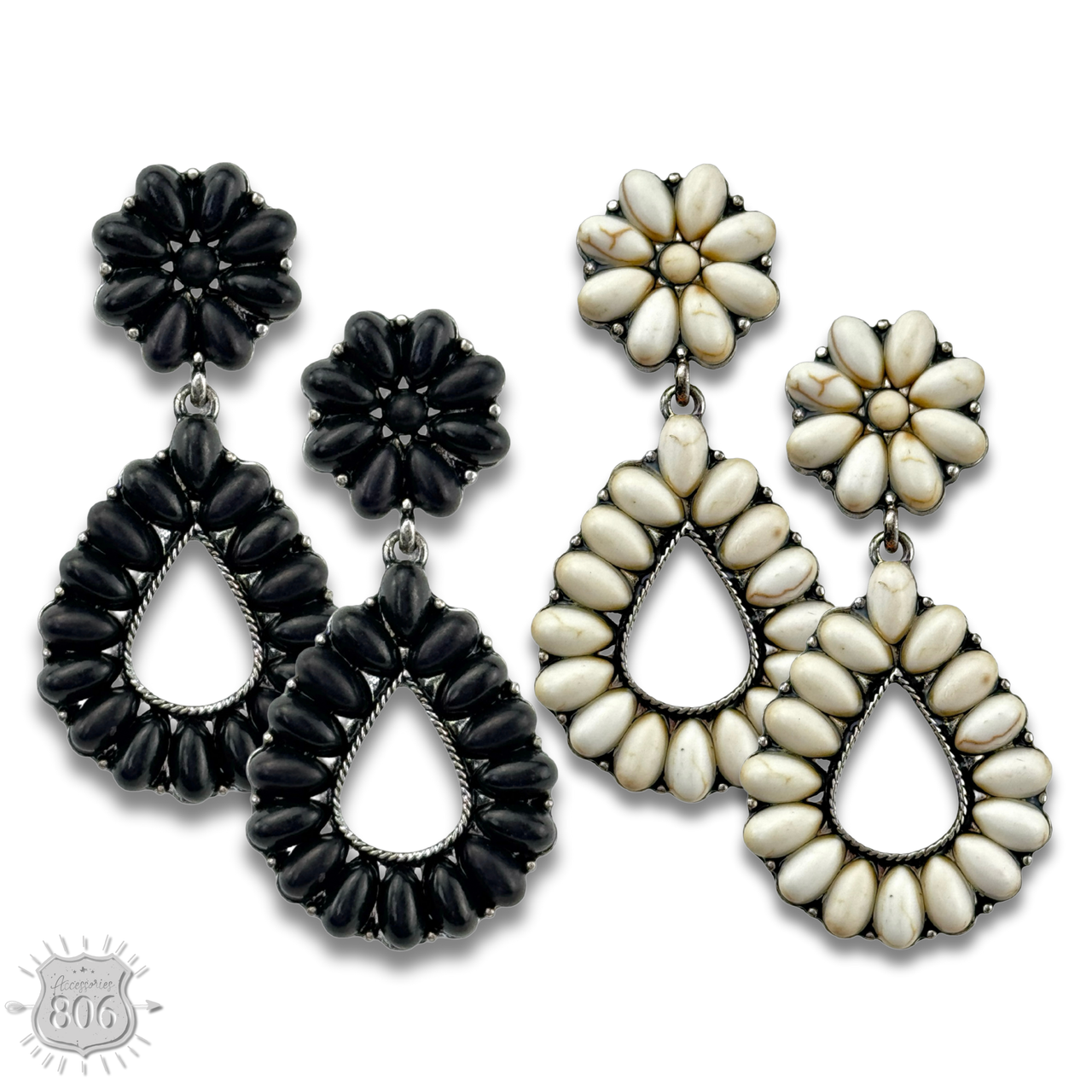 Western stone teardrop earring