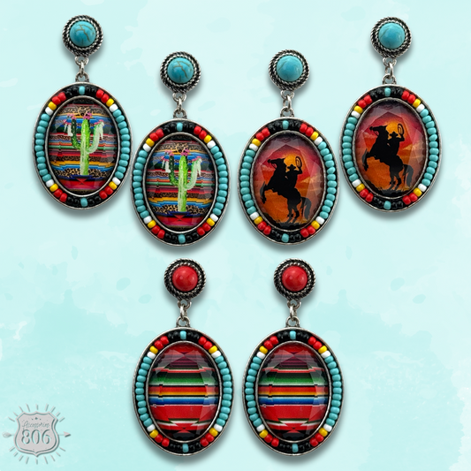 Small oval seed bead earring