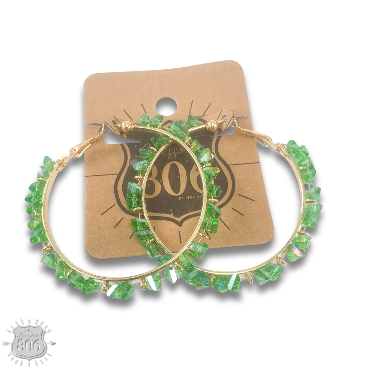 Crystal chip hoop earring