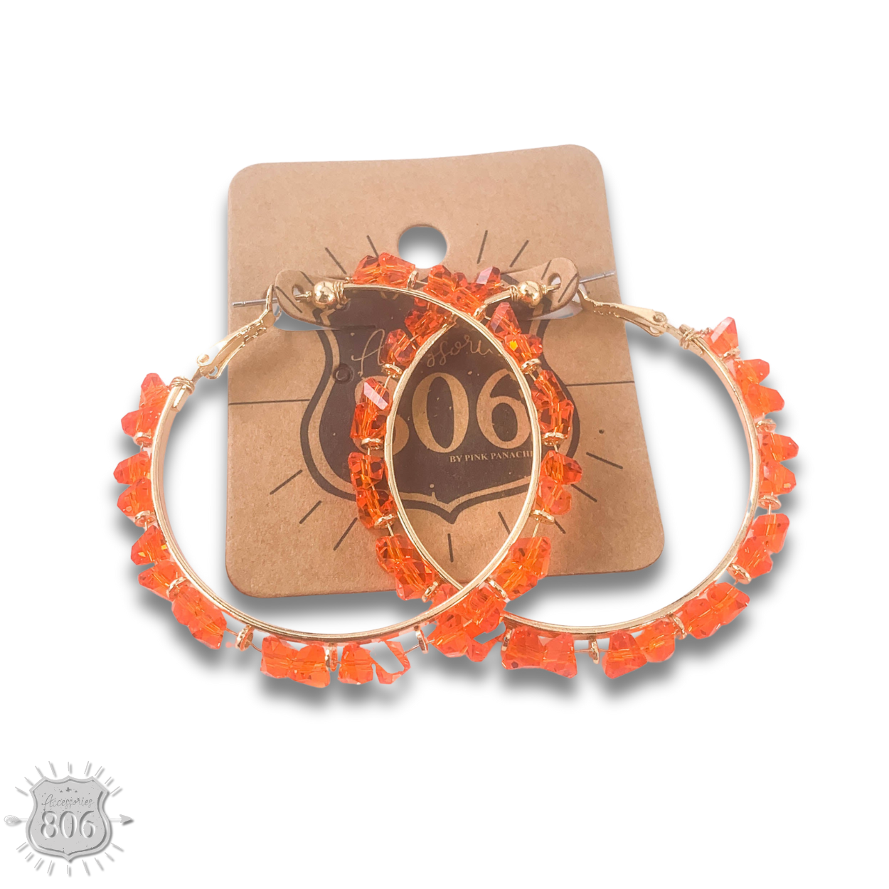 Crystal chip hoop earring