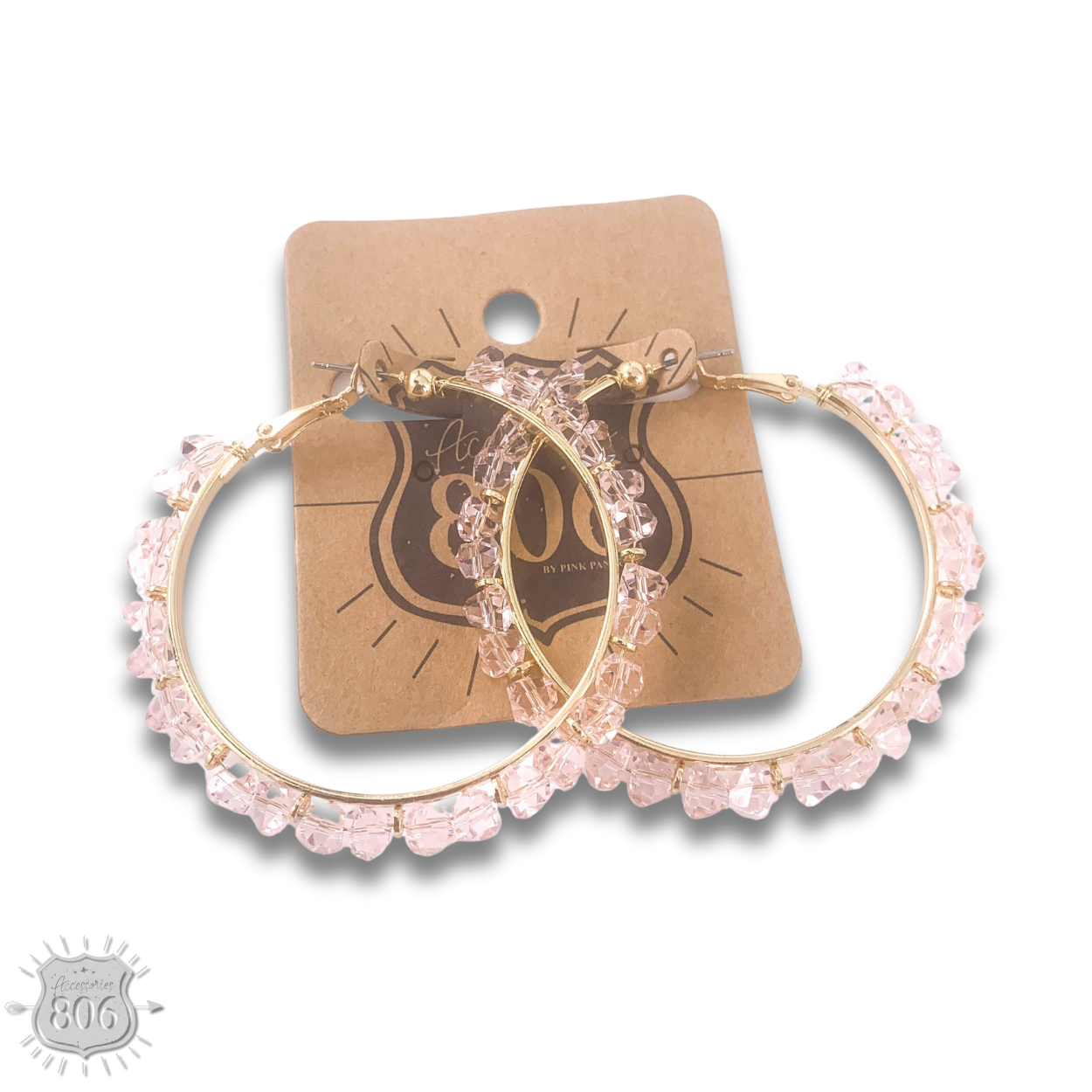 Crystal chip hoop earring