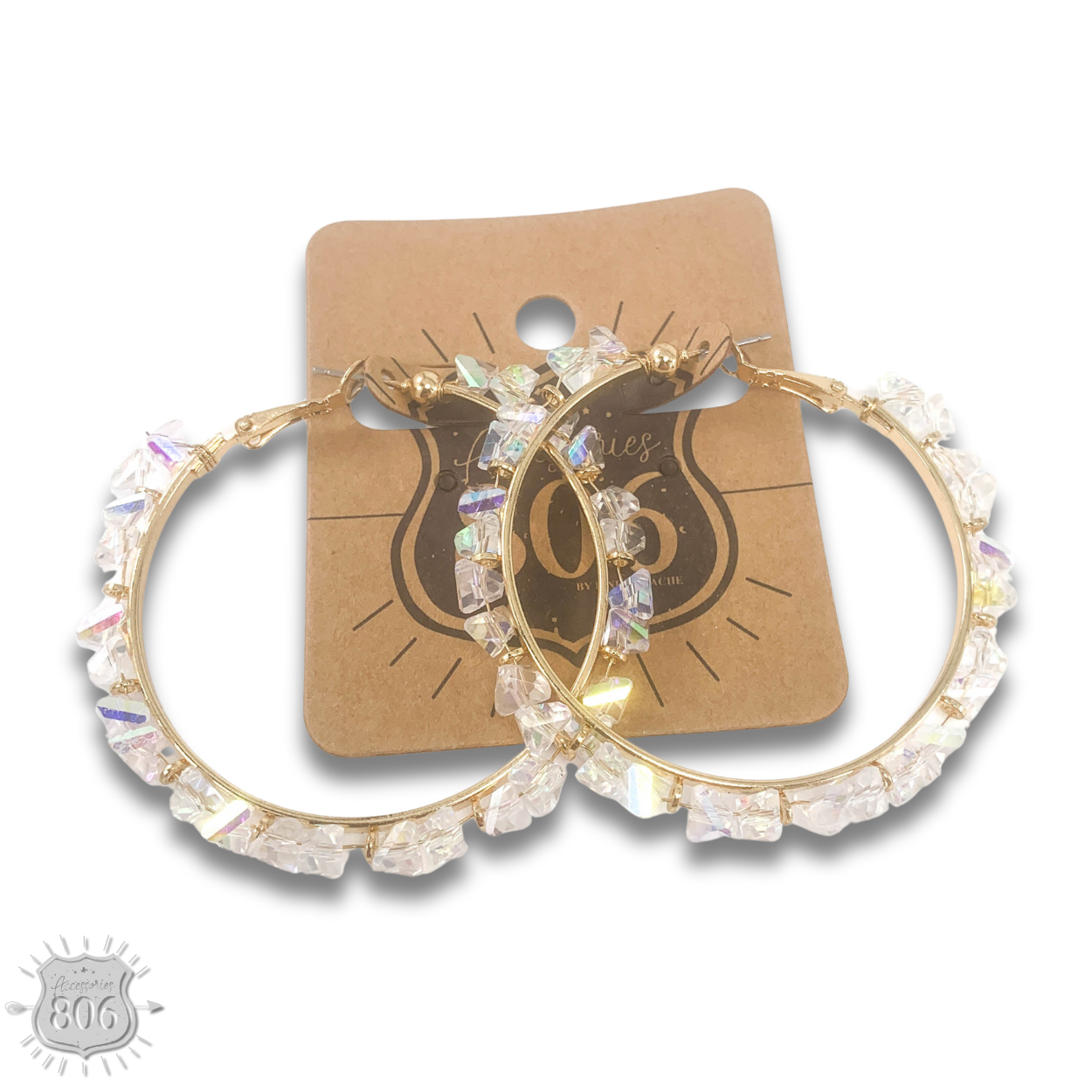 Crystal chip hoop earring