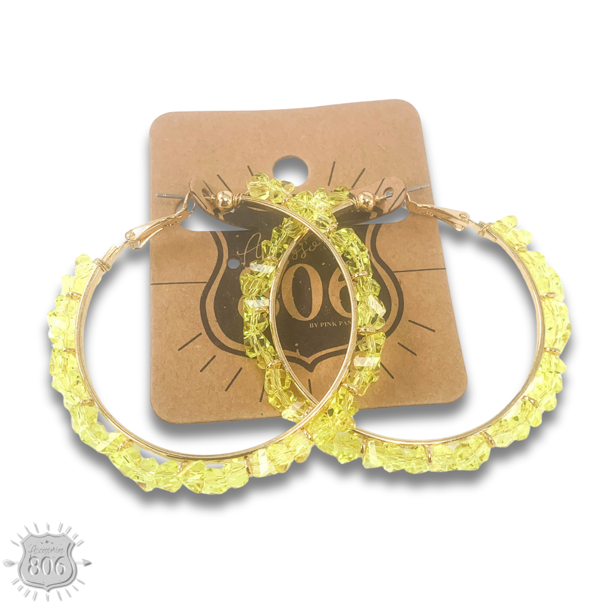 Crystal chip hoop earring