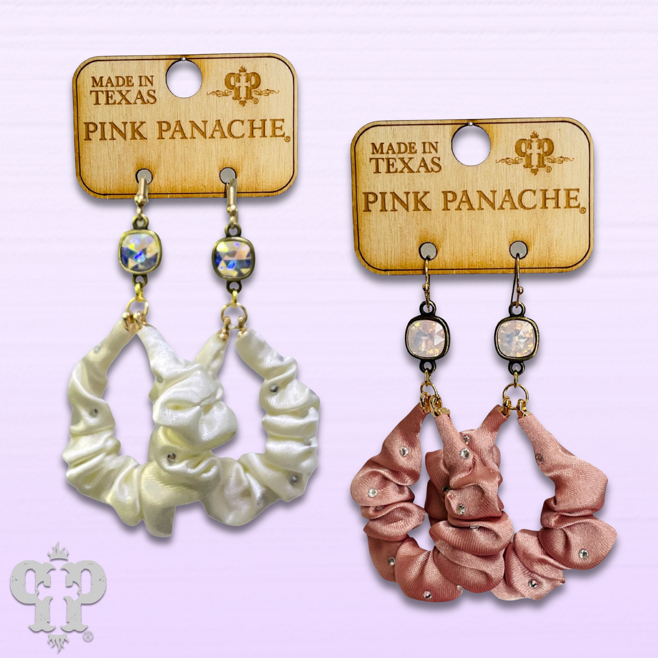 Scrunchie earring with Austrian crystal