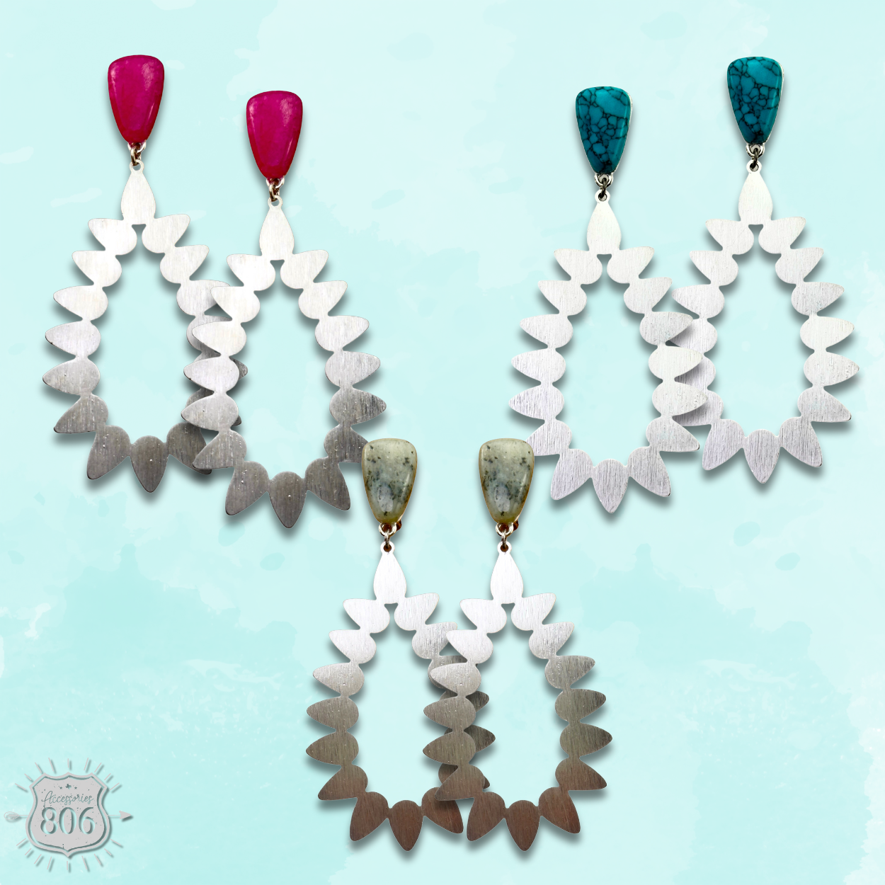 Silver cutwork teardrop earring