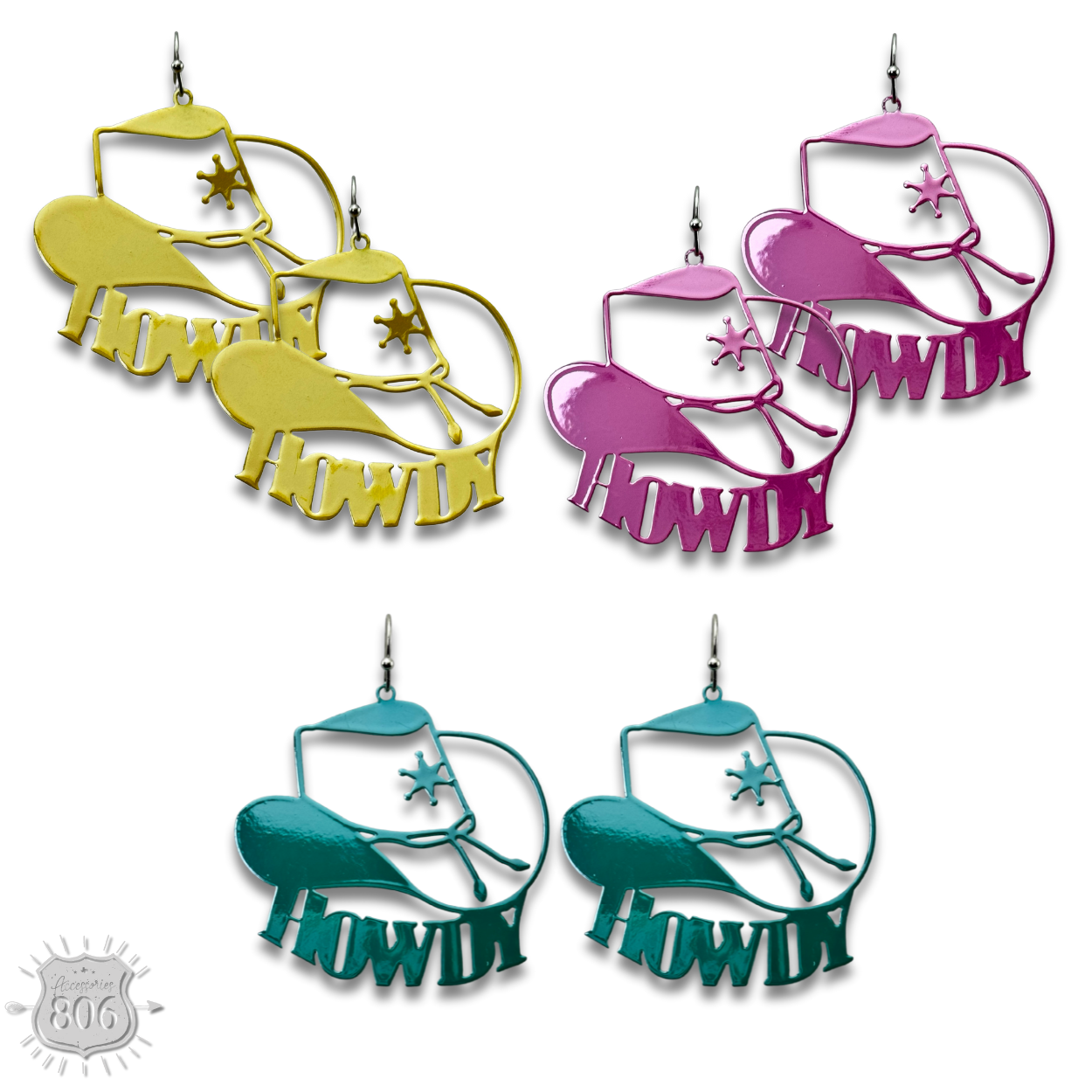Howdy cowboy hat earring