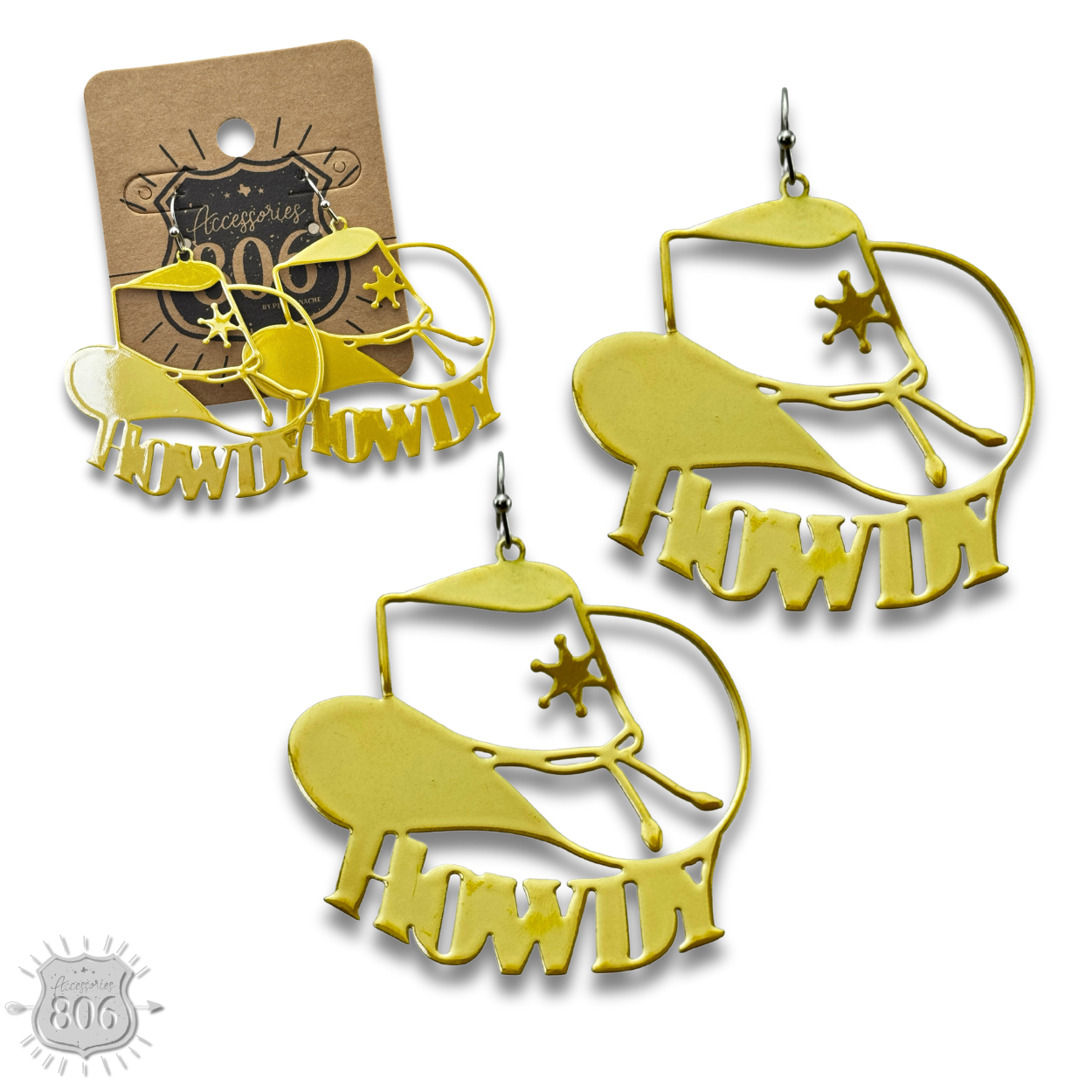 Howdy cowboy hat earring