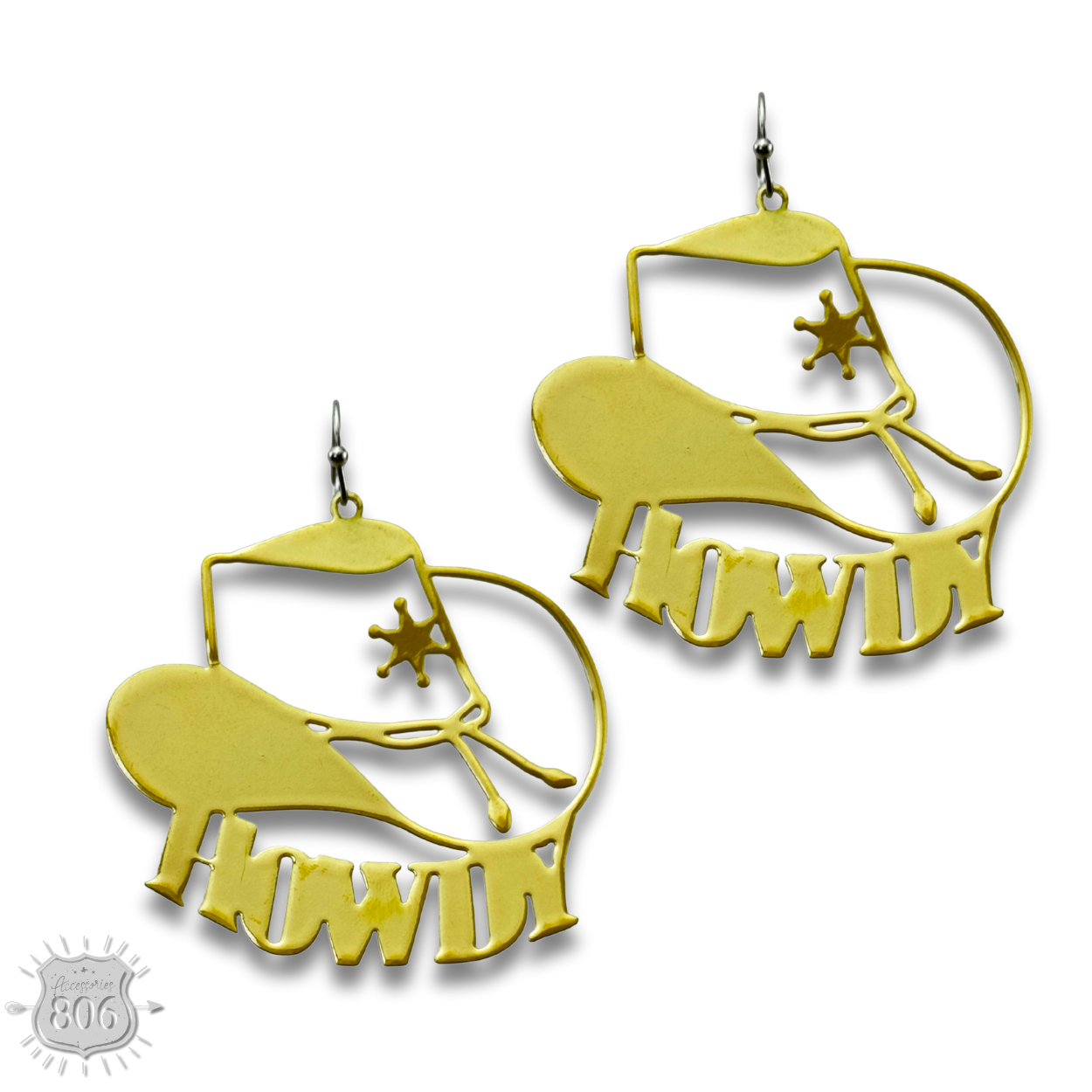 Howdy cowboy hat earring