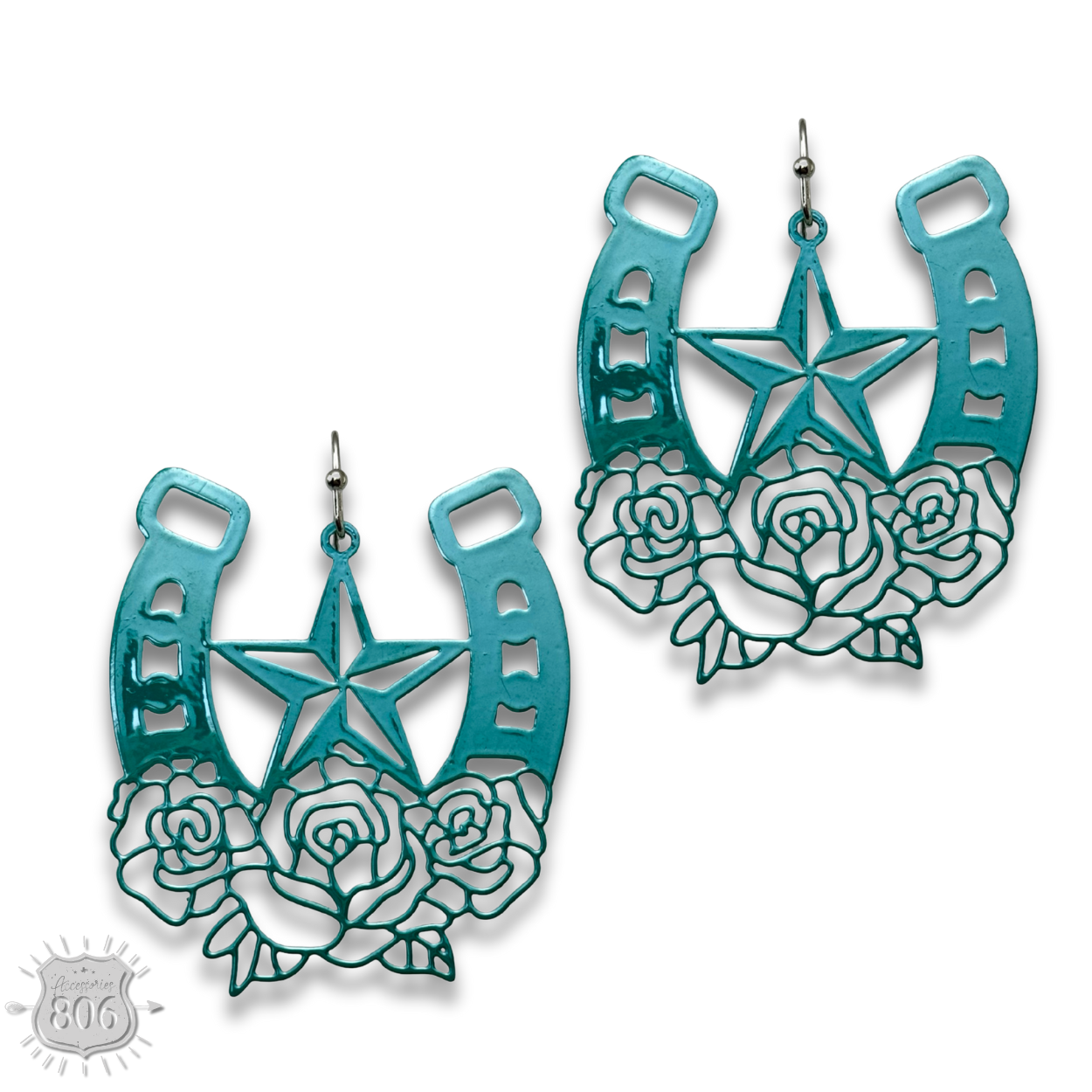 Flower horseshoe earring