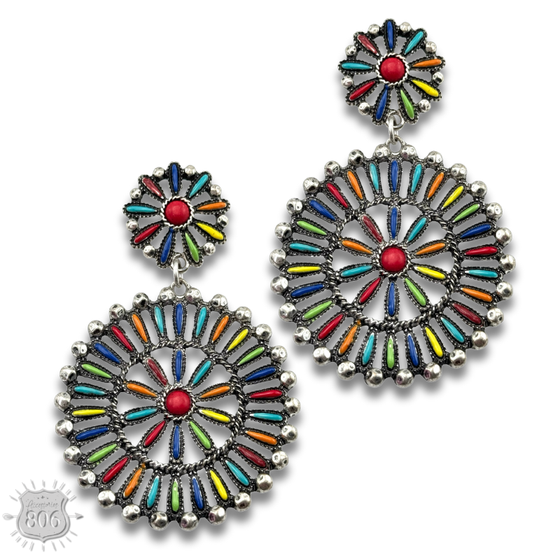 Southwest round earring