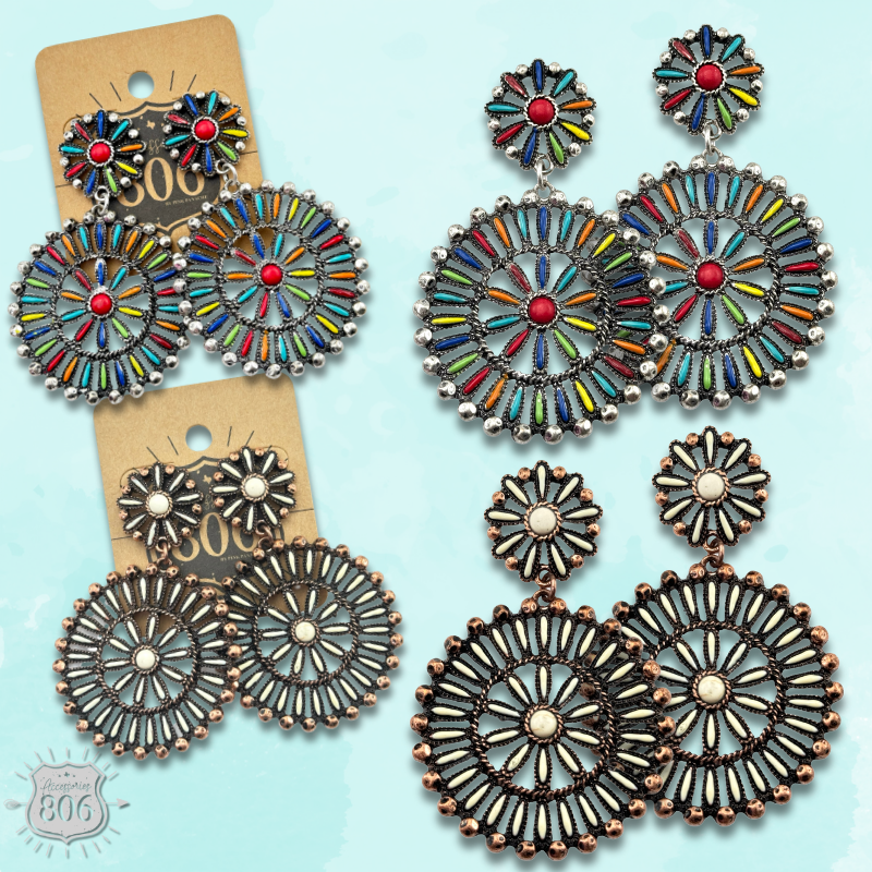 Southwest round earring