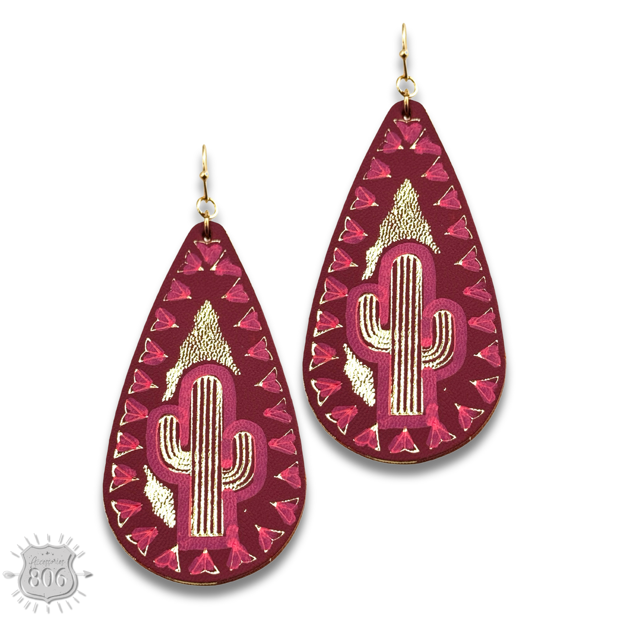 Saguaro cactus teardrop earring