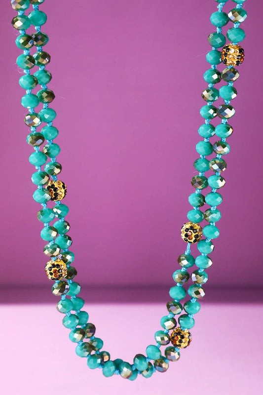 Stunning Beaded Necklace: TQ-TURQUOISE / OS