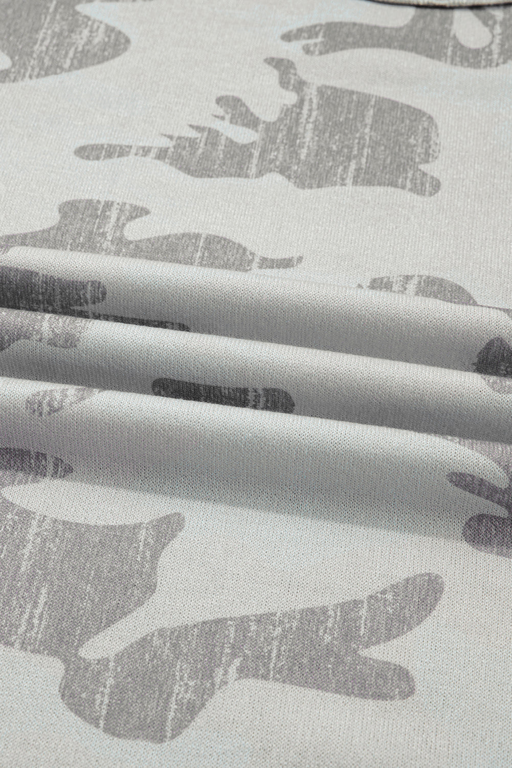 Multicolour Camouflage Print Round Neck Plus Size Sweatshirt