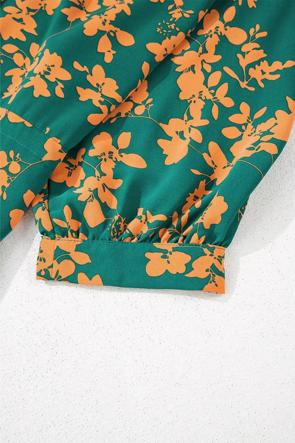 Printed Ruffled Hem Button Front Dress