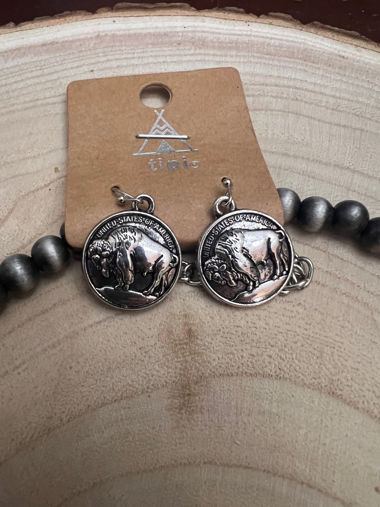 Faux Buffalo Coin Squash Blossom Set