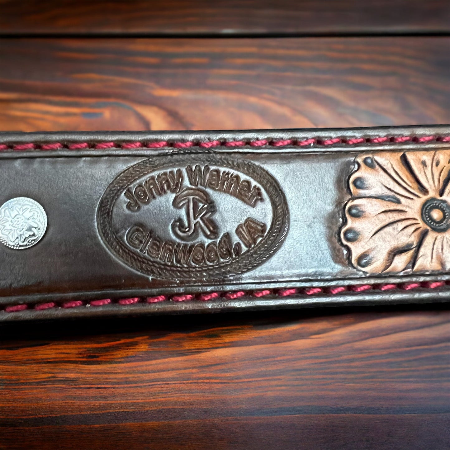 Hand Tooled Leather Belt - Will fit a 32 - 36 inch waist.