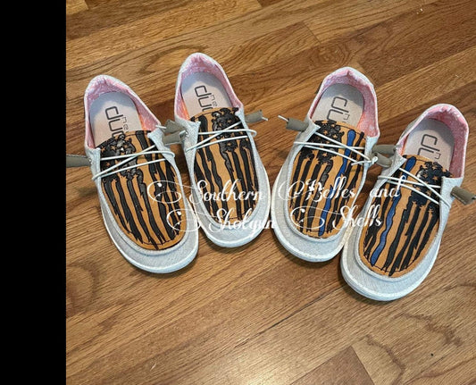 Tooled flag Hey Dudes womens