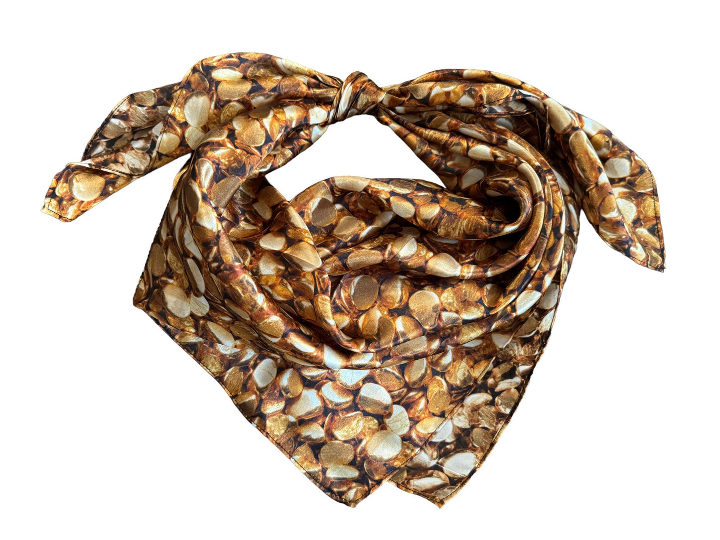 Silk Wild Rag Golden Gold Nugget print by Double B Wild Rags