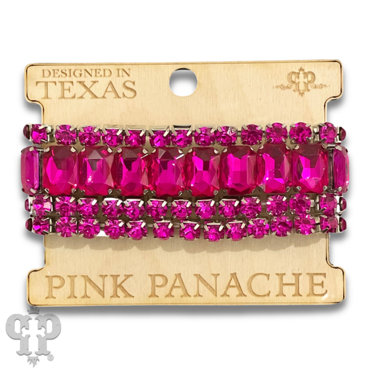 Four strand mixed rhinestone bracelet, two sizes