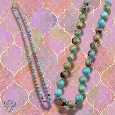 Blue mixed jasper knotted layering necklace