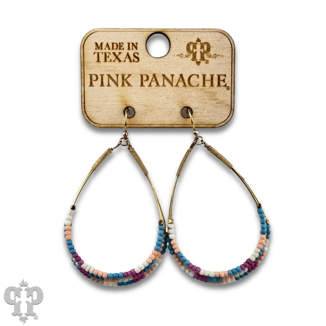 Multi-color bead teardrop earring