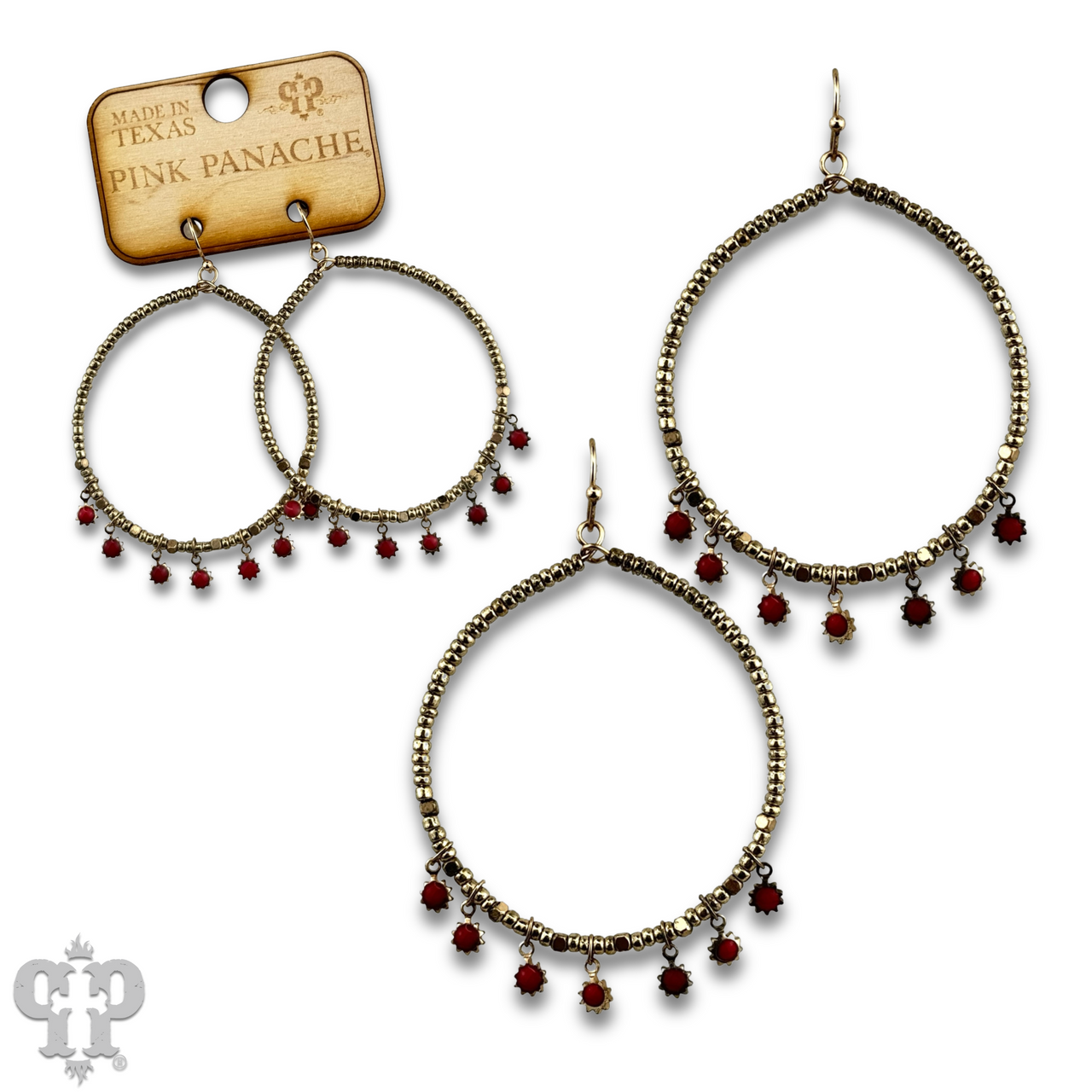 Gold seed bead with sunburst bead earring