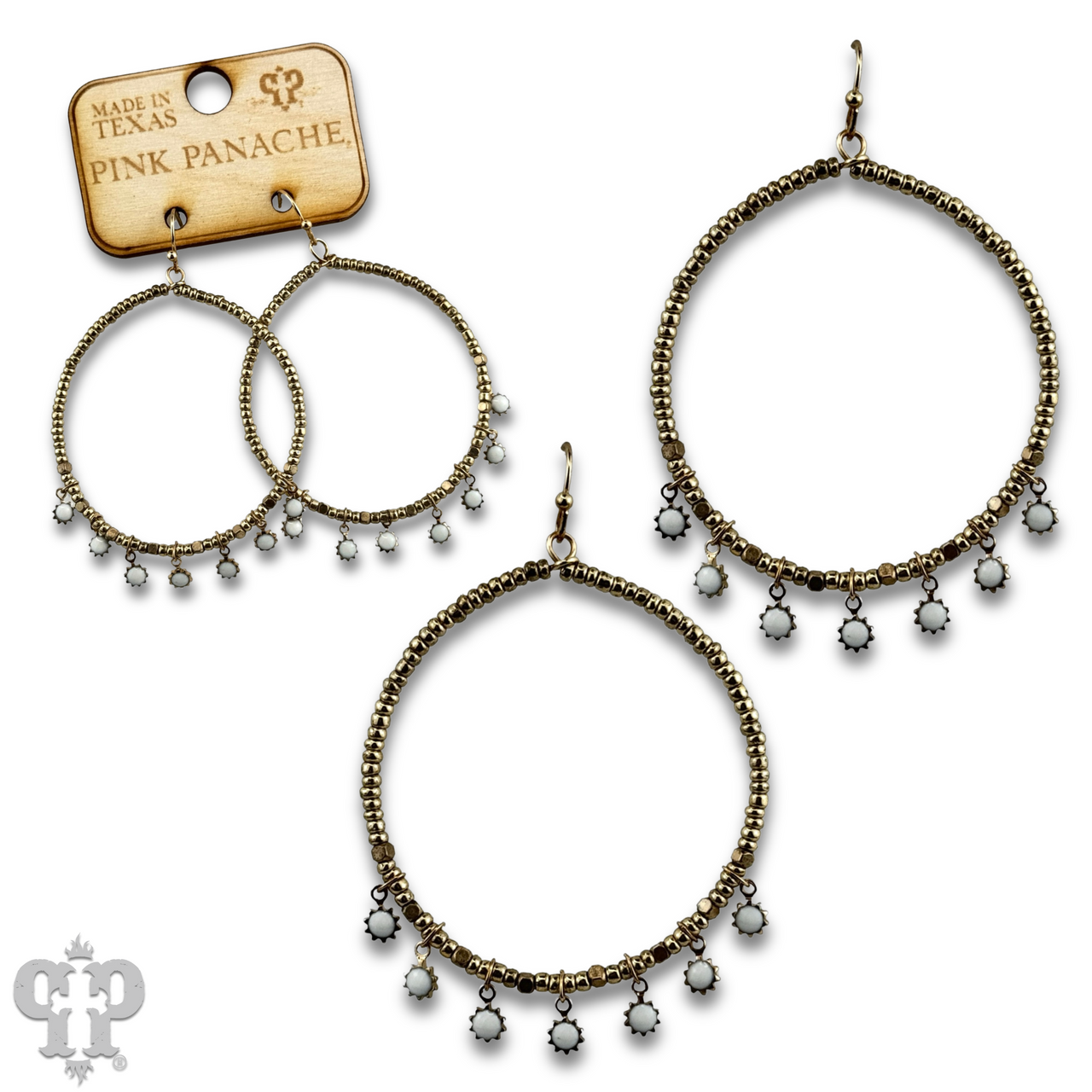 Gold seed bead with sunburst bead earring