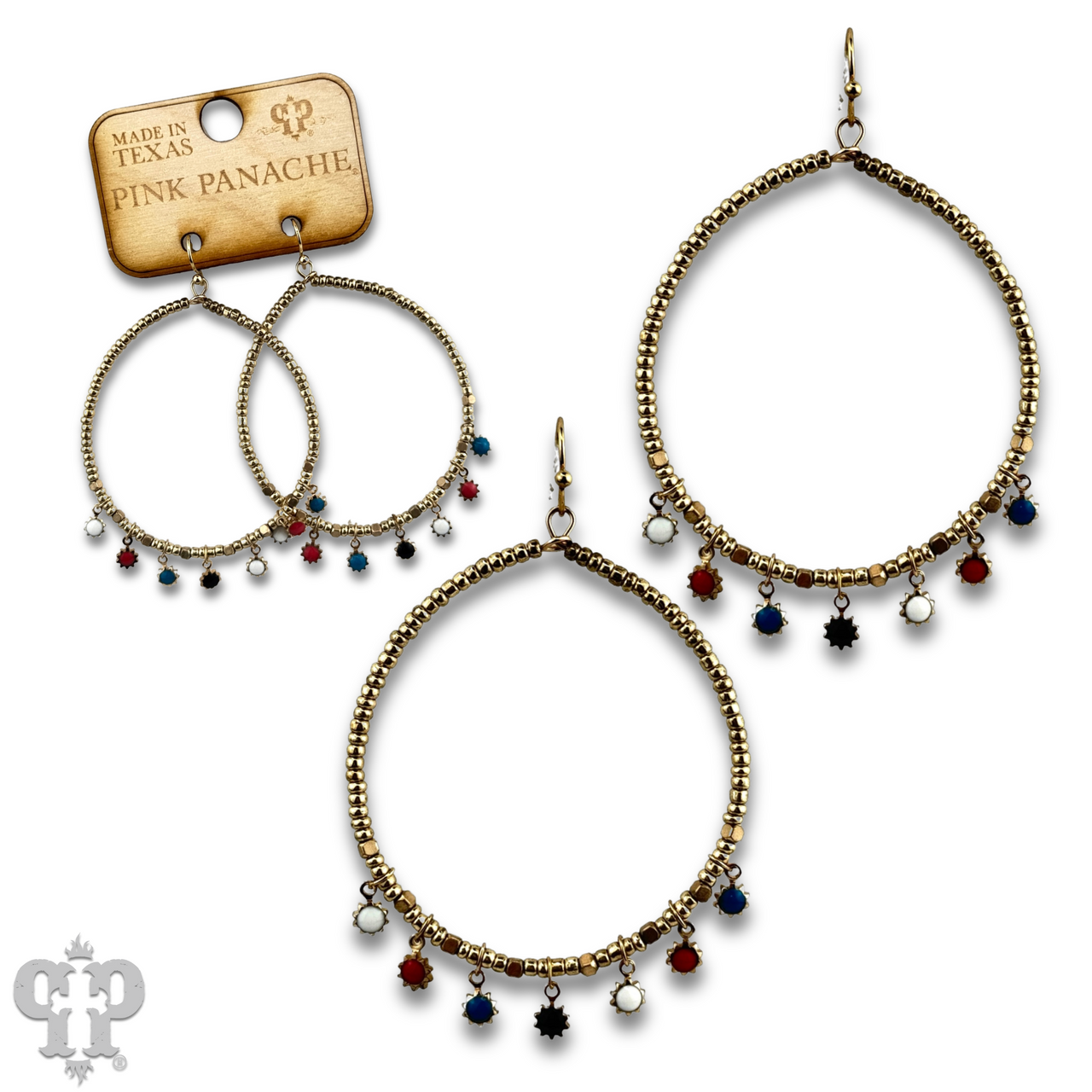 Gold seed bead with sunburst bead earring