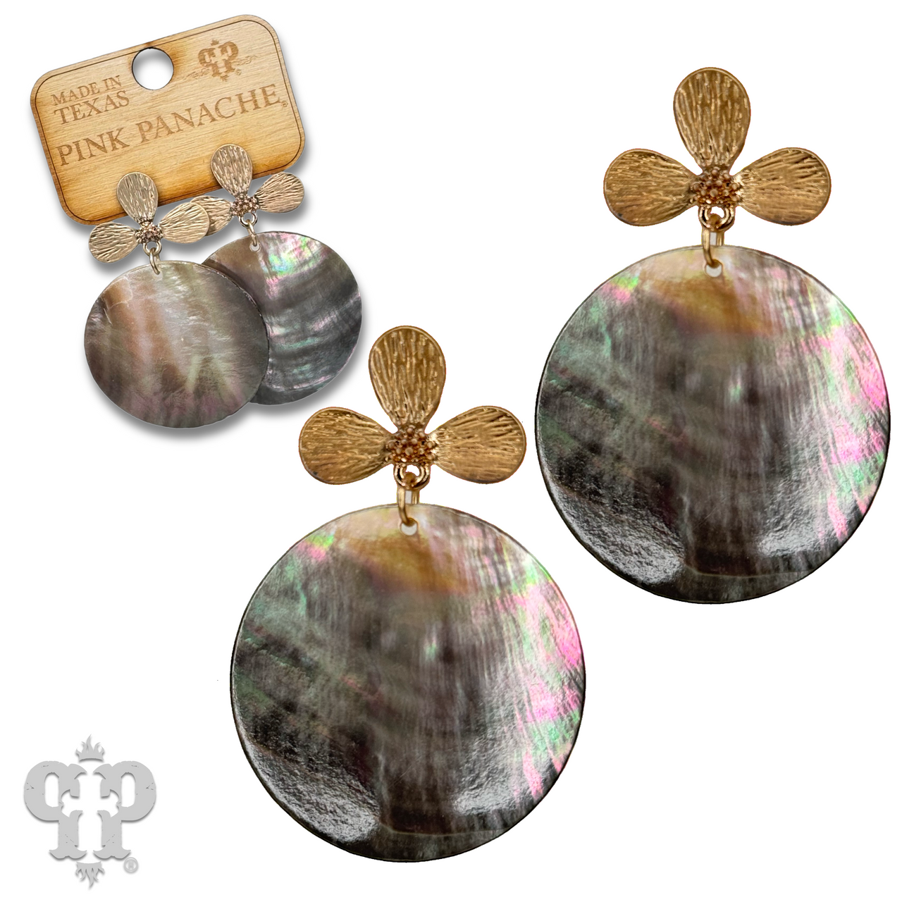 Shell disc earring