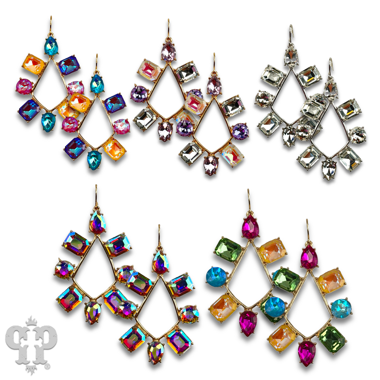 Rhinestone chandelier teardrop earring