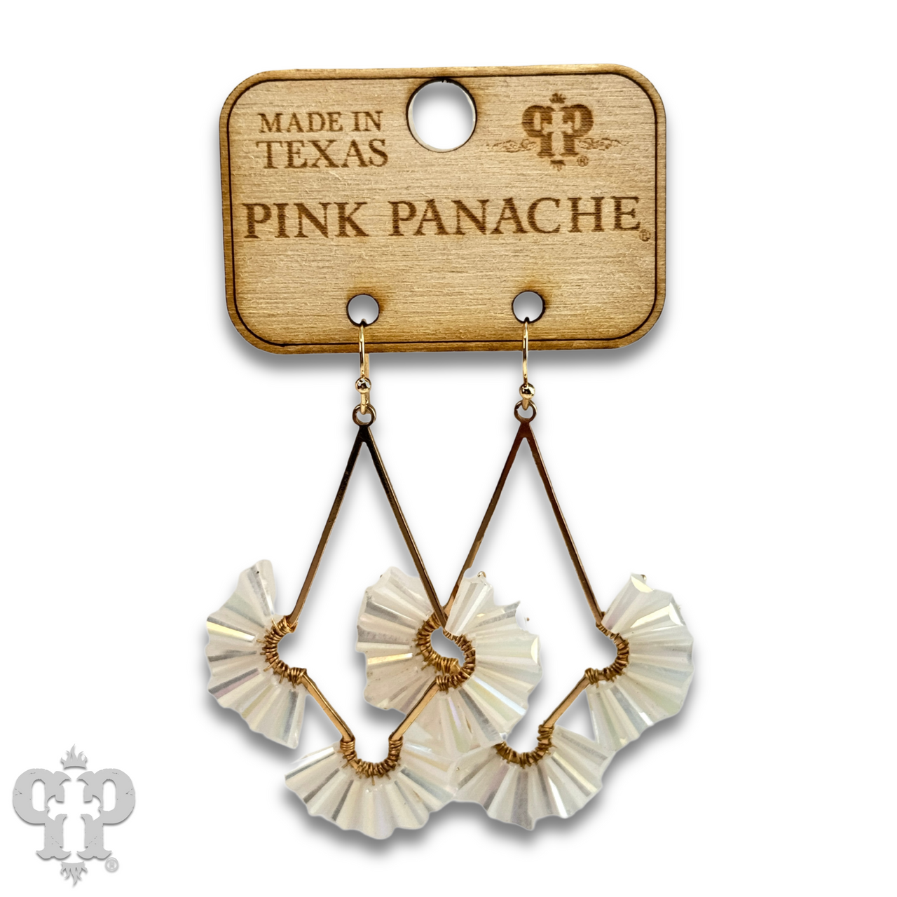Teardrop earring with fluted beads