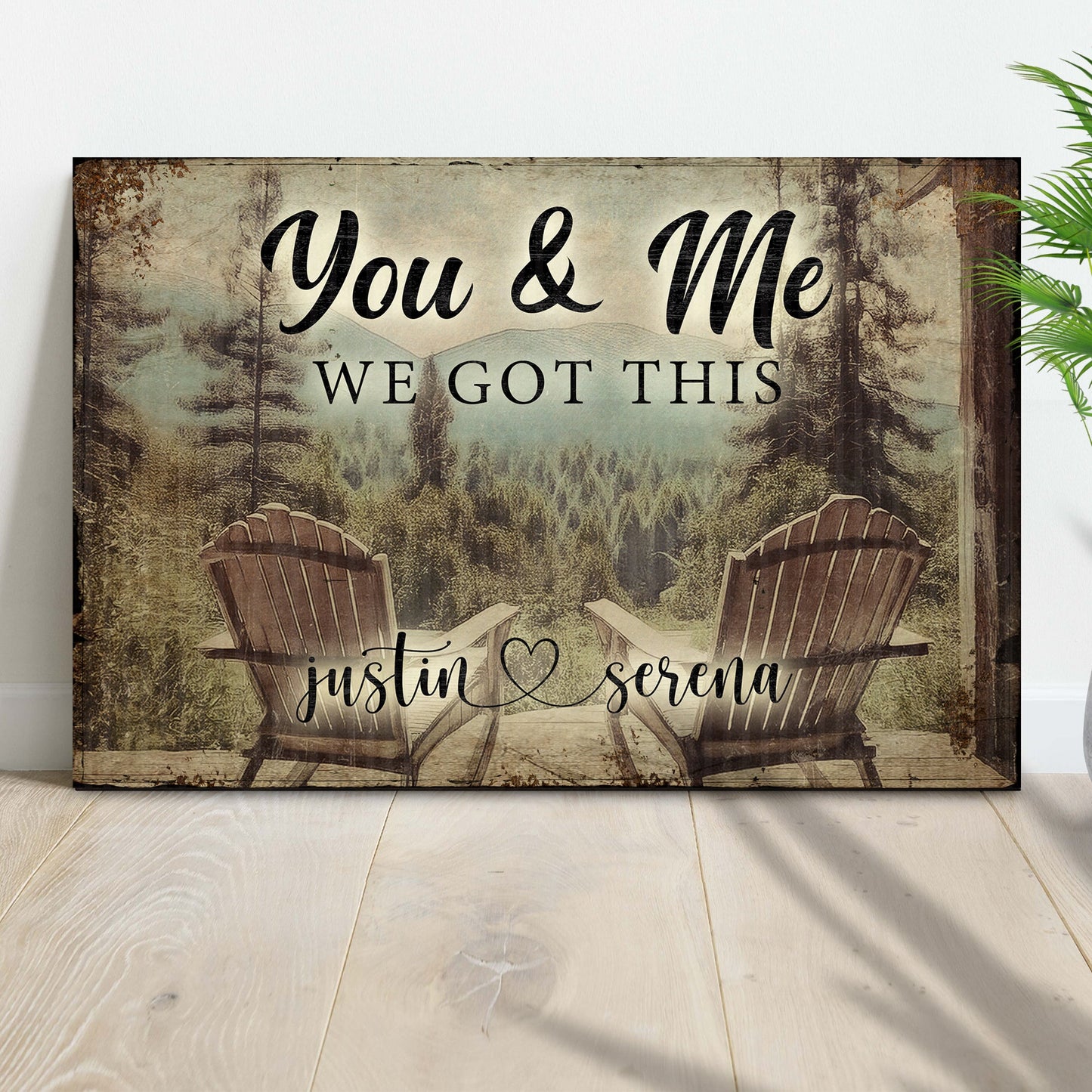 You And Me We Got This Signs | Couple Name Sign Wall Art | Couple Mountain Sign Decor | Personalized Housewarming Gift | Anniversary Gift (ETSY)