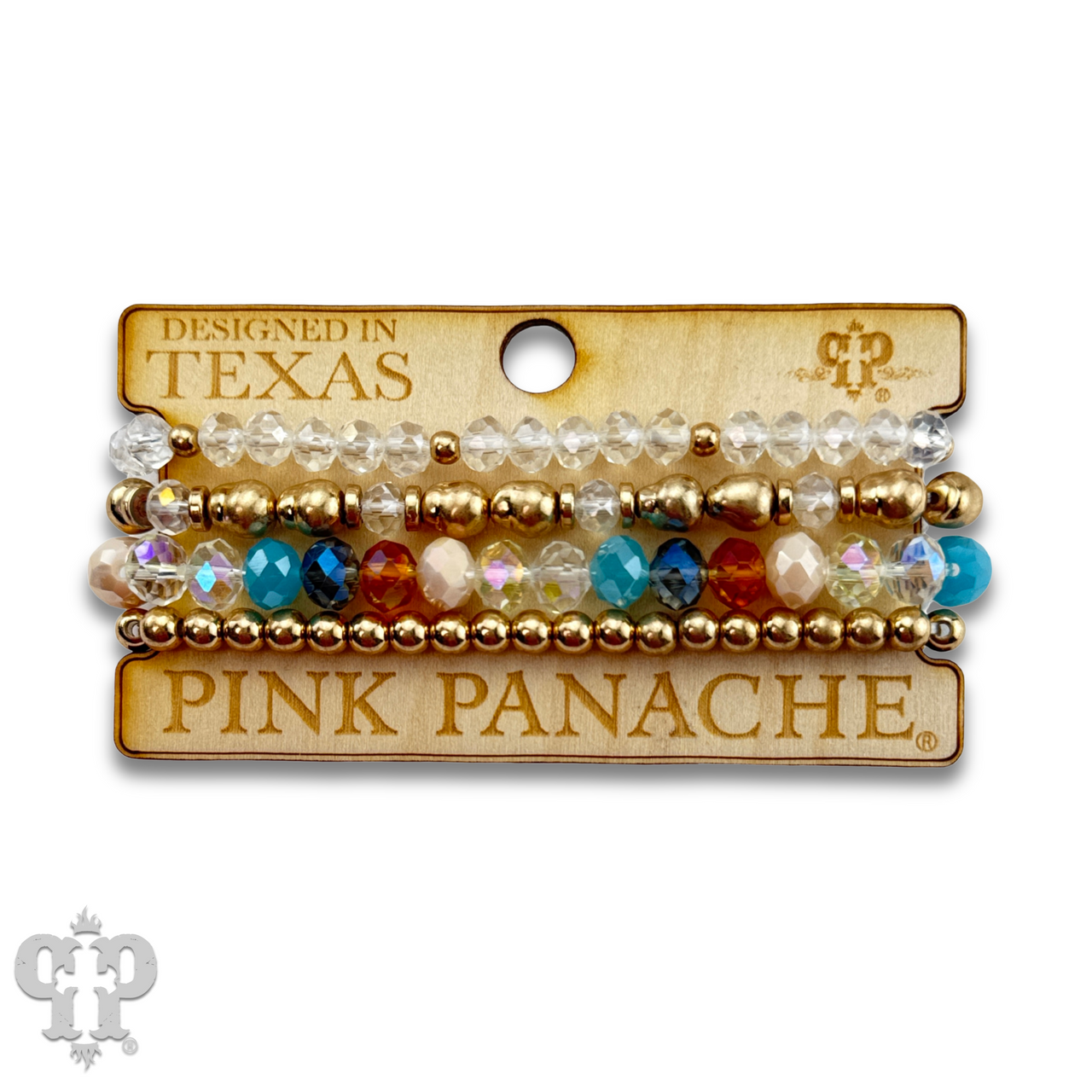 Multi-color and gold bead bracelet