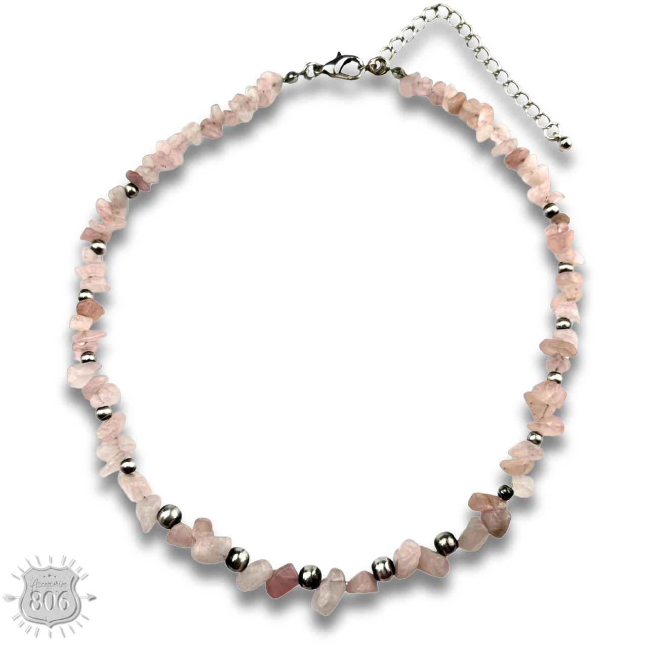 Pink tone chip bead necklace