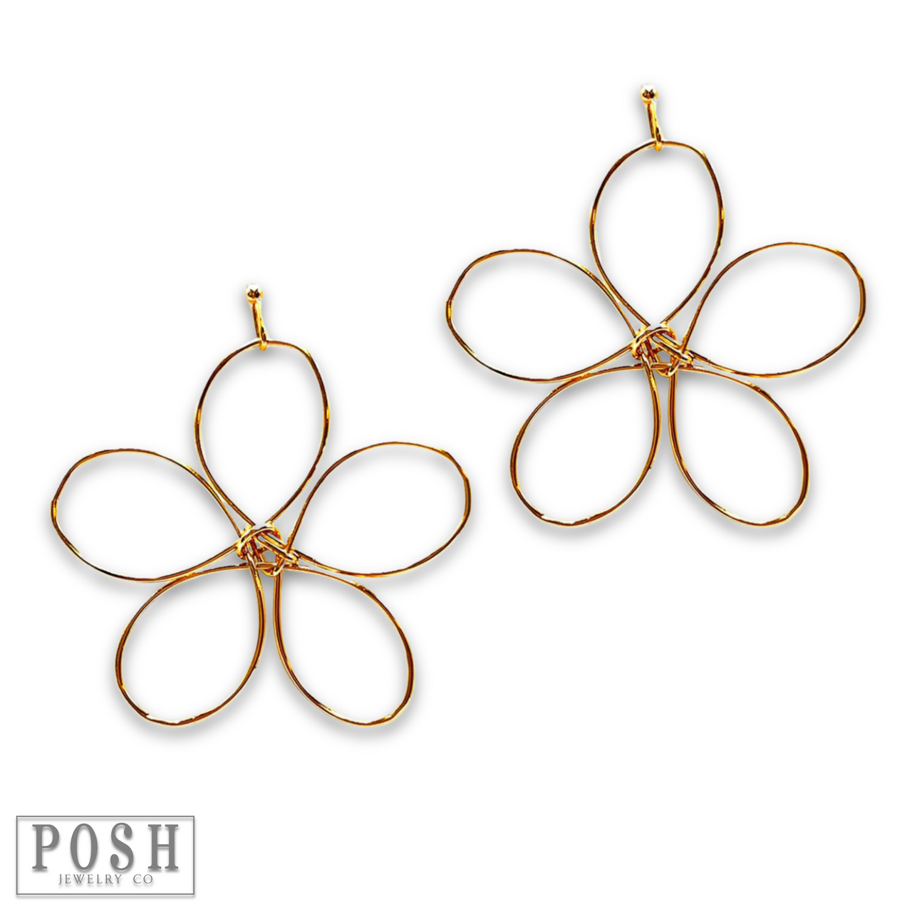 Wire wrapped flower earring