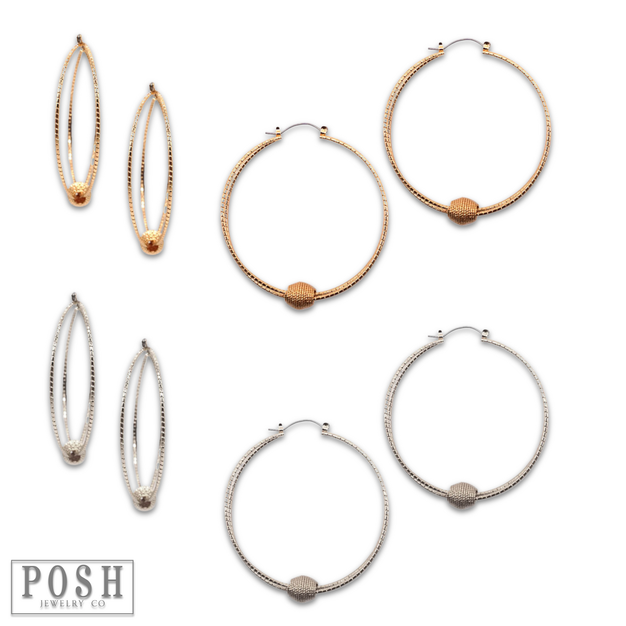 Textured circle and floating charm earring