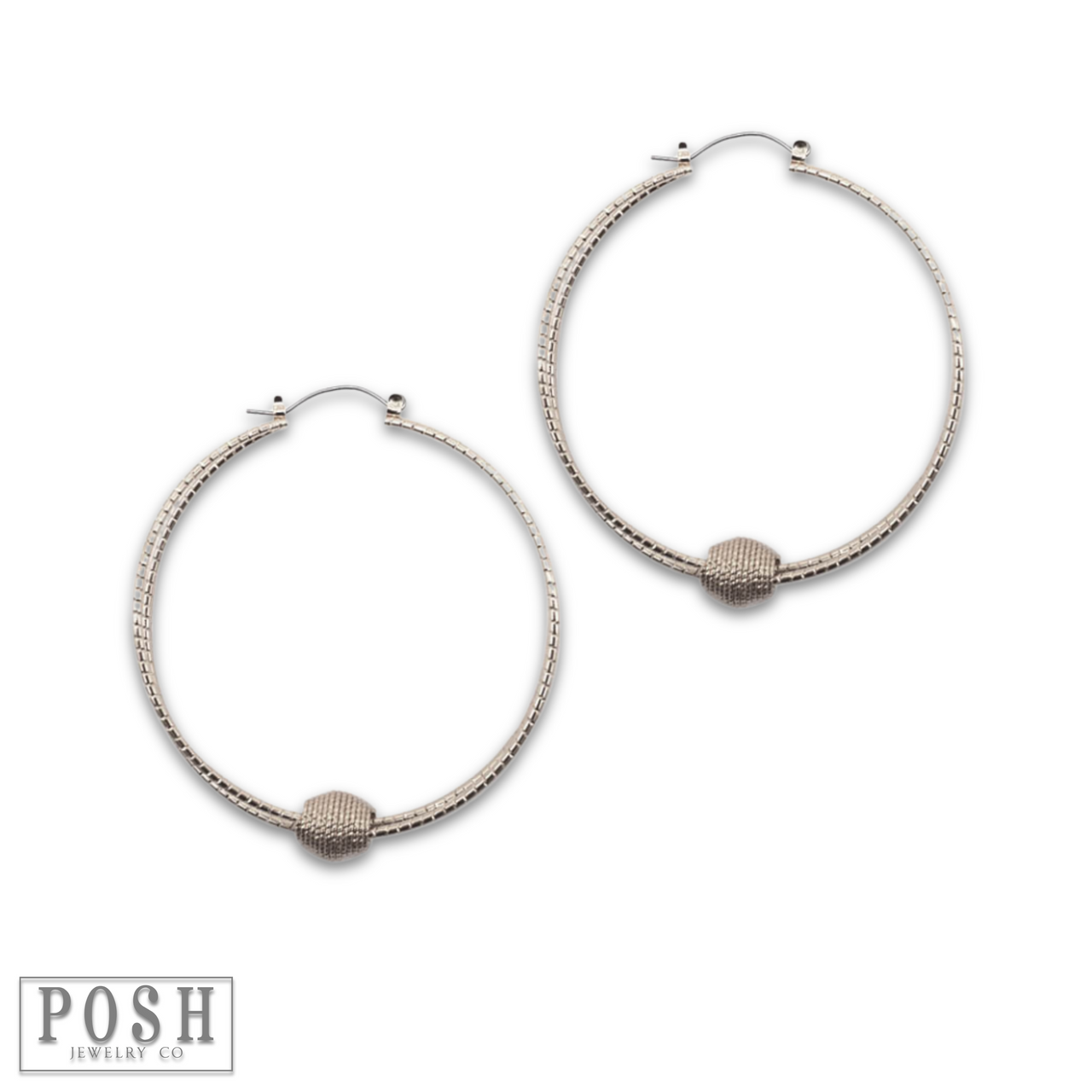 Textured circle and floating charm earring